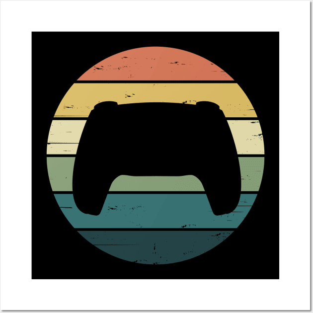 Retro Rainbow Video Game Console Controller for Gamer Wall Art by cottoncanvas